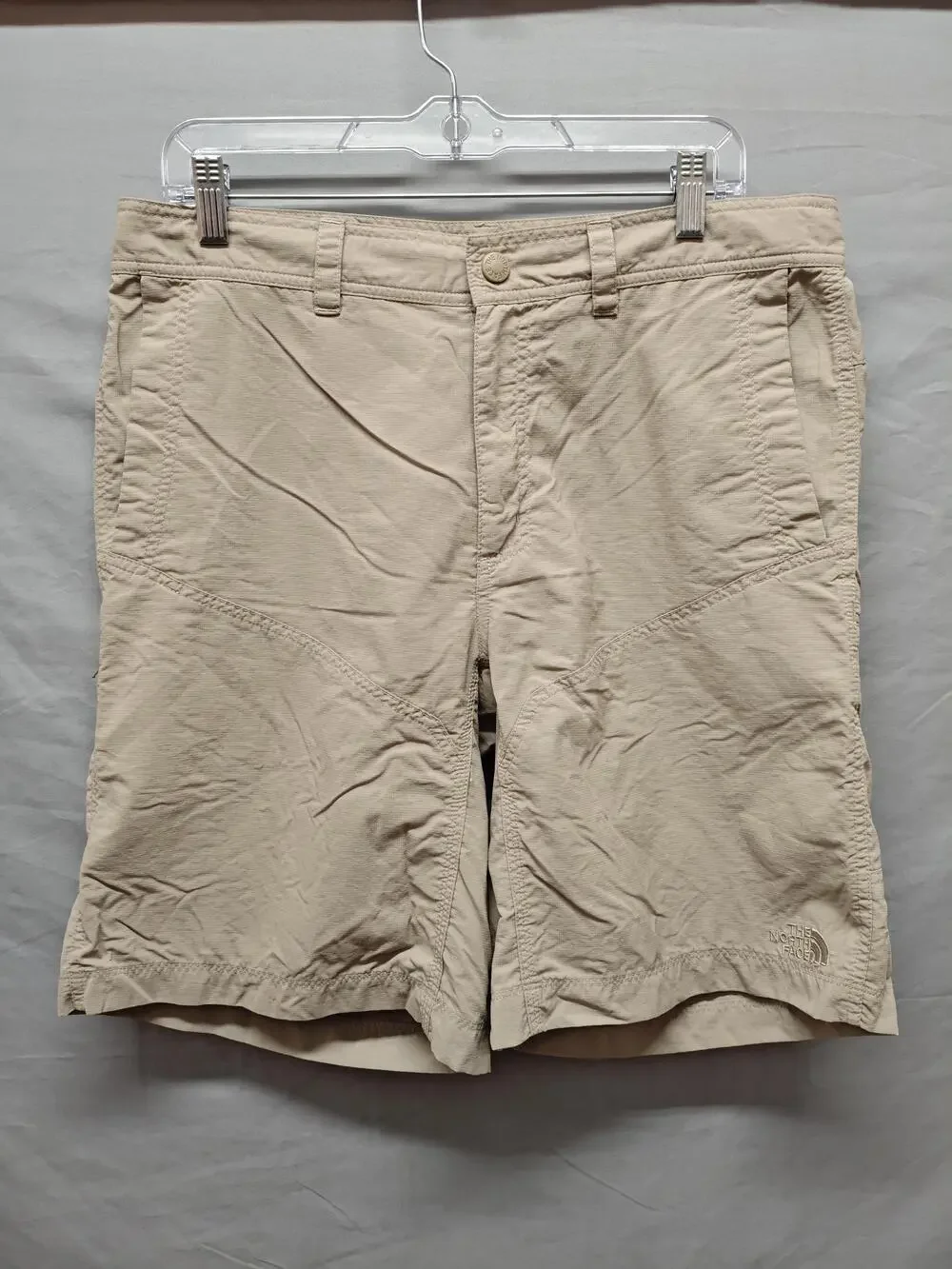 The North Face Shorts Mens 34 Khaki Nylon Hiking Quick Dry Cargo Pocket Outdoor